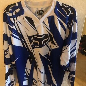 Men’s fox racing jersey shirt blue and white xl